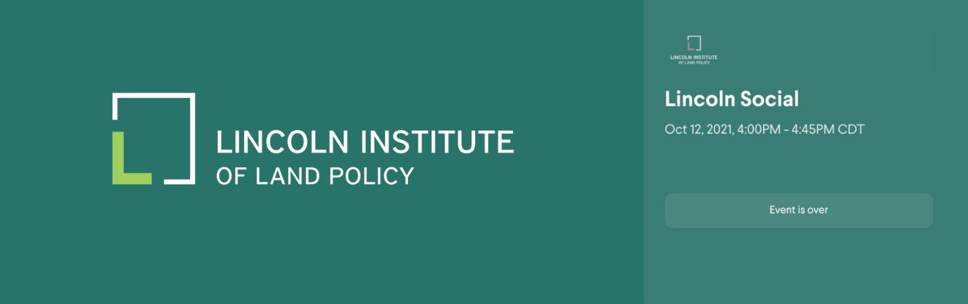 Square logo for lincoln institute of land policy on green backgroun